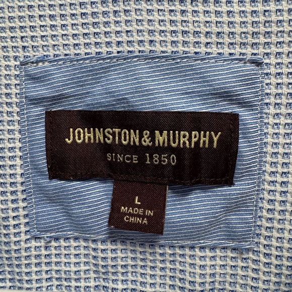 Gently Used Johnston & Murphy Button Down Collared Shirt Mens Size L - Picture 3 of 5
